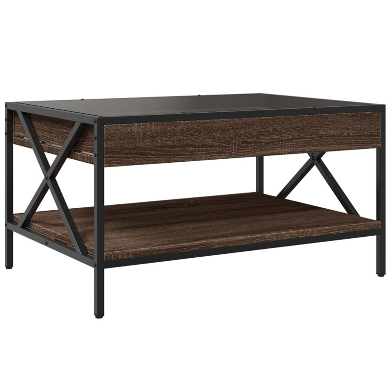 Curzon Coffee Table with Storage, 38cm H x 70cm L x 50cm W, Brown Oak