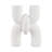 Vase Pottery Terracotta Sculptural Dual Opening 15" White Contemporary Decor for Home Office Bedroom Living Room