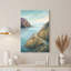 Art mural sur toile géométrique "Rocky Coastline" en bleu sarcelle et doré-133561123