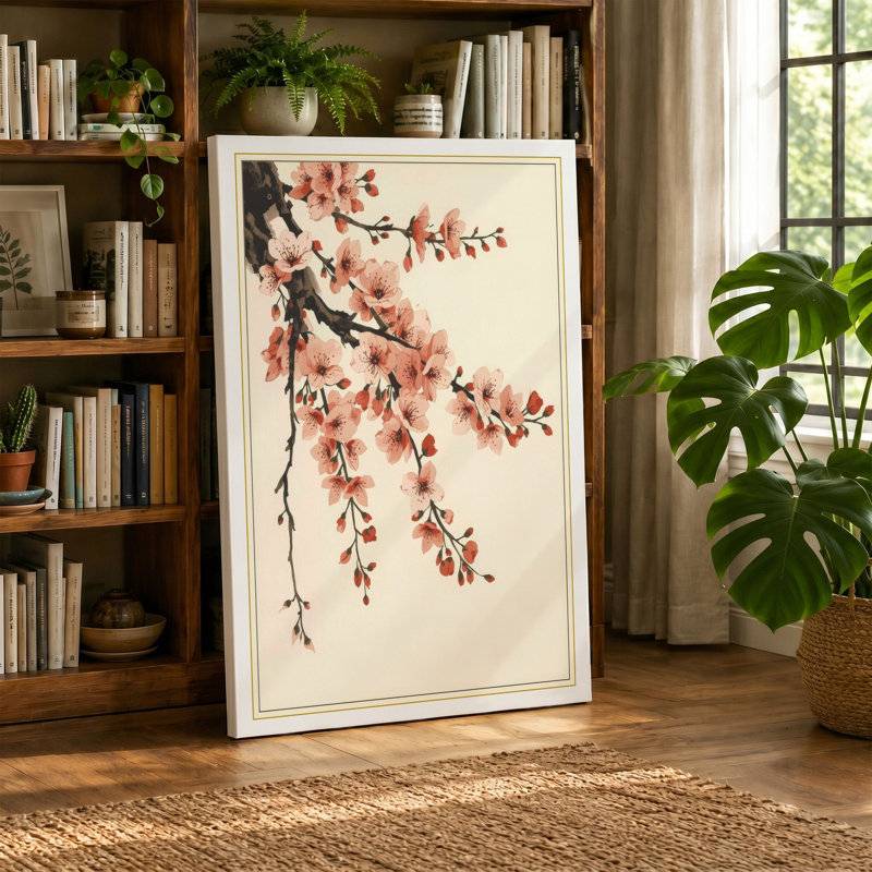 Cascading Blossom Botanical - Wrapped Canvas, 30x20 - 76.2 x 50.8 cm, White Border