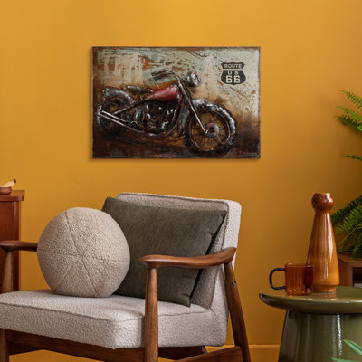 Handmade Industrial Transportation Wall Decor on Metal
