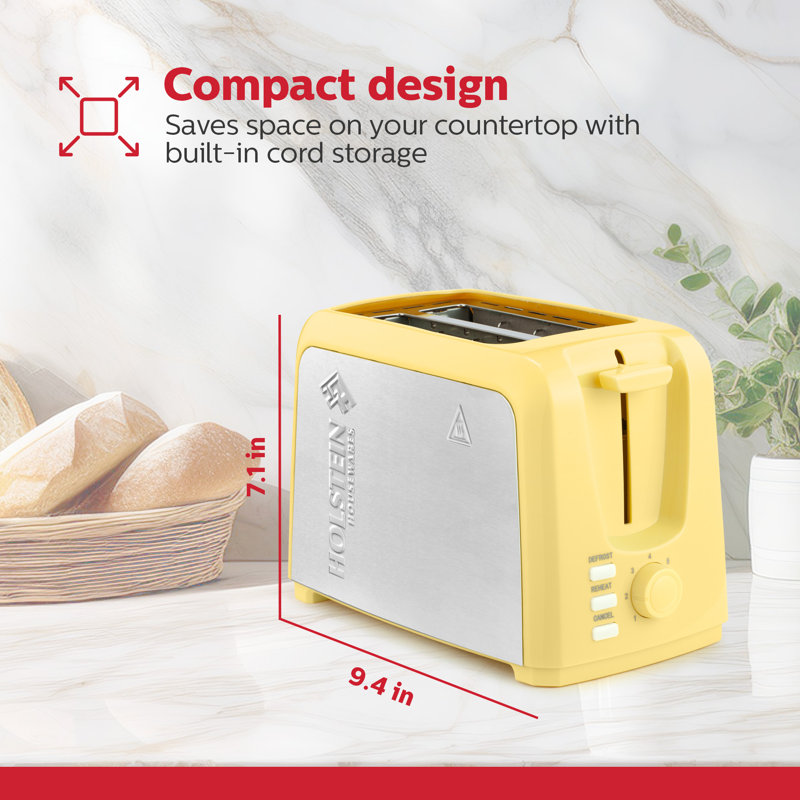 Grille-pain 2 tranches Holstein Housewares, Yellow