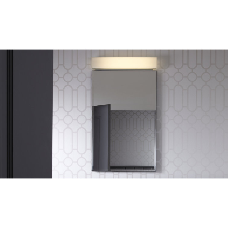 Robern PL Series 15.25-in x 30-in Rectangle Surface Mirrored Medicine Cabinet with Outlet