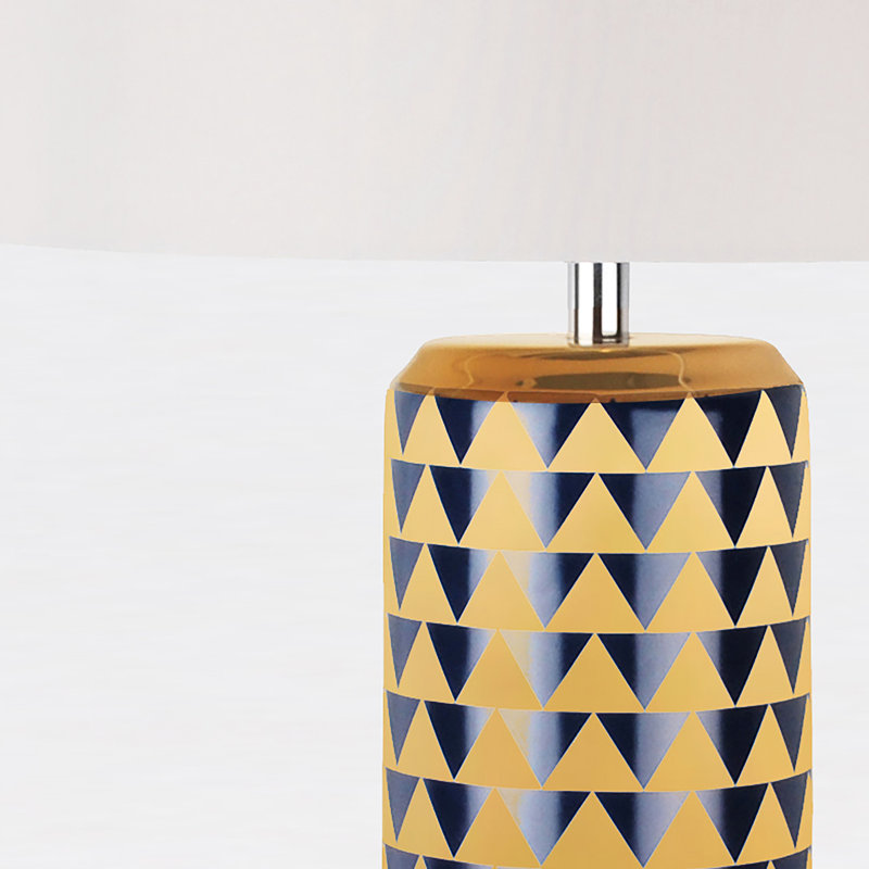 Delania Ceramic Table Lamp, Gold/Navy