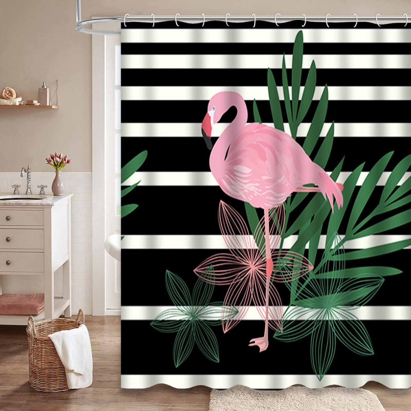 Rideau de douche Flamingo, L 72 po x l 72 po