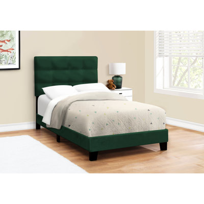 Lit simple tapissier en velours avec accents pour la jeunesse
