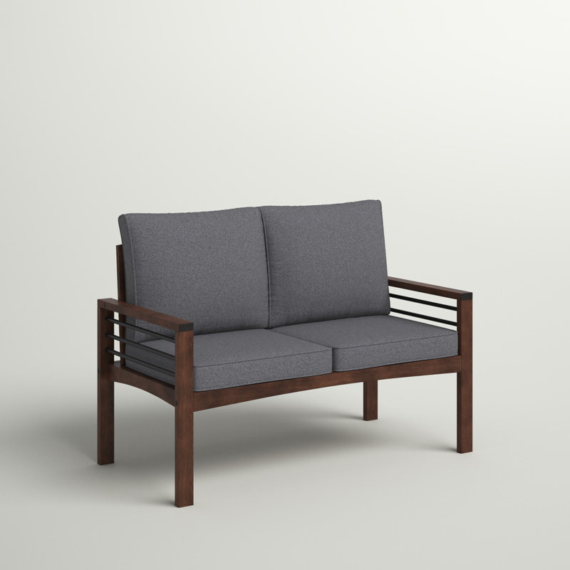 Piatto 48'' Wide Acacia Loveseat with Cushions