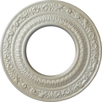 Endurathane Andrea Ceiling Medallion, 8 1/8"OD x 4 1/8"ID x 1/2"P (Fits Canopies up to 4 1/8"), Hand-Painted Flash Blue Finish