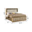 Lit de luxe grand avec une tête de lit ornée de cristaux, structure en bois, esthétique moderne et glamour, plusieurs tailles pour la chambre à coucher, pièce maîtresse de la chambre à coucher, design intemporel, motif peau de serpent à finition dorée, DEL-260871804