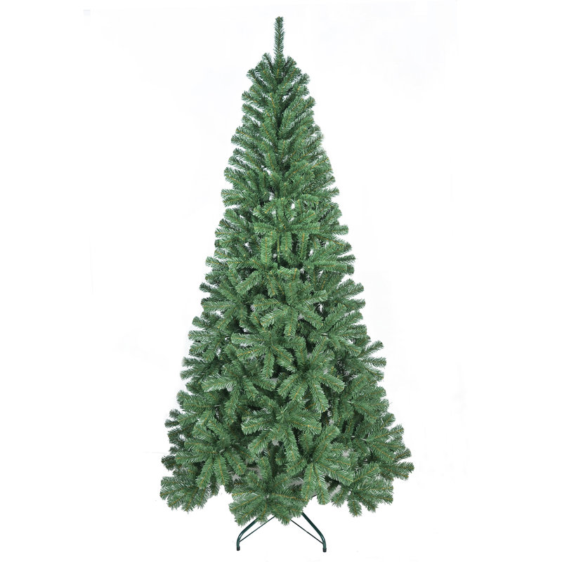 Arbre de Noël artificiel de 8 pi avec 1136 pointes, branches à charnières pour une installation rapide et pliable, support en métal idéal pour les petits espaces Holiday Spirit Design Installation simple, appartement parfait, bureau