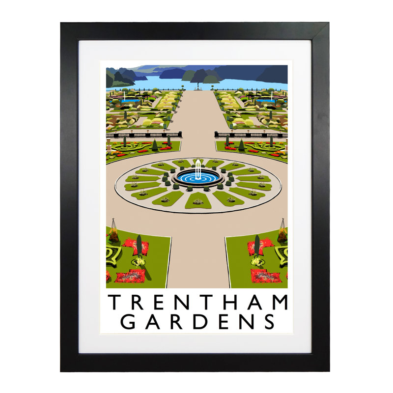 Trentham Gardens by Richard O'Neil - Print, Black Wood Frame, 43.5 cm H x 33.5 cm W x 2.2 cm D