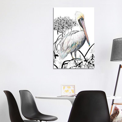 Pelican On Branch II by Patricia Pinto - Wrapped Canvas Gallery-Wrapped Canvas Giclée
