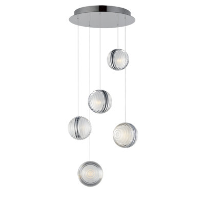 Aliese 5 Light Acrylic Dimmable LED Pendant