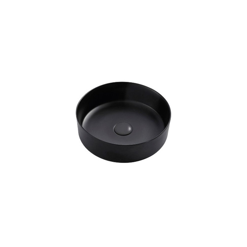 Lavabo de salle de bain vasque circulaire, Noir mat