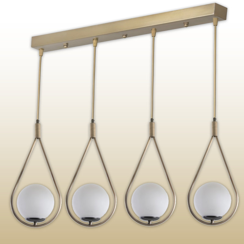 Luminaire suspendu pour îlot de cuisine à hauteur réglable 4 lumières