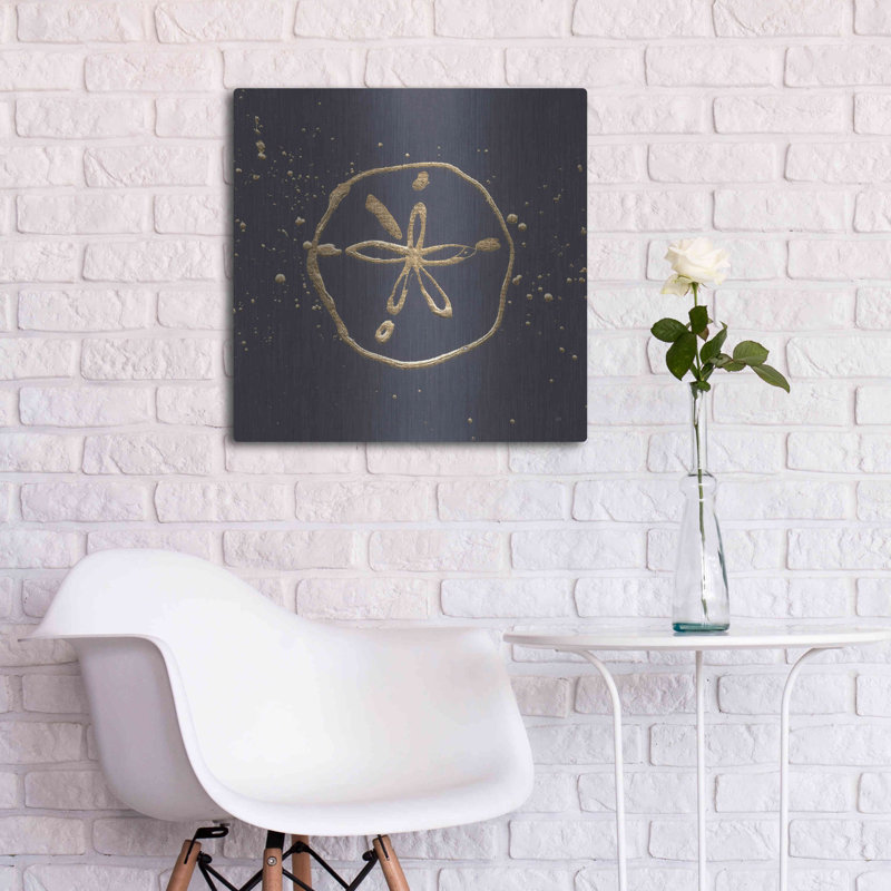 Art mural en métal Brayden Studio «Gold Sand Dollar I» par Chris Paschke, H 24 po x l 24 po