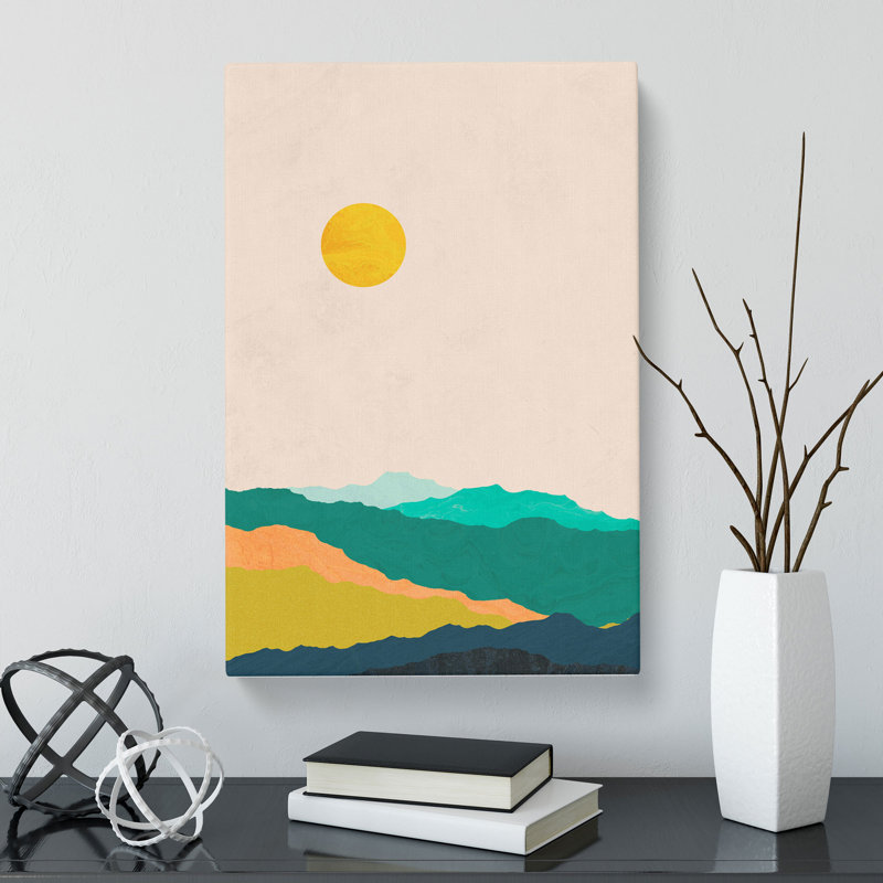 Nordic Minimalist Landscape No.1 - Wrapped Canvas Painting, 50cm H x 35cm W x 3cm D