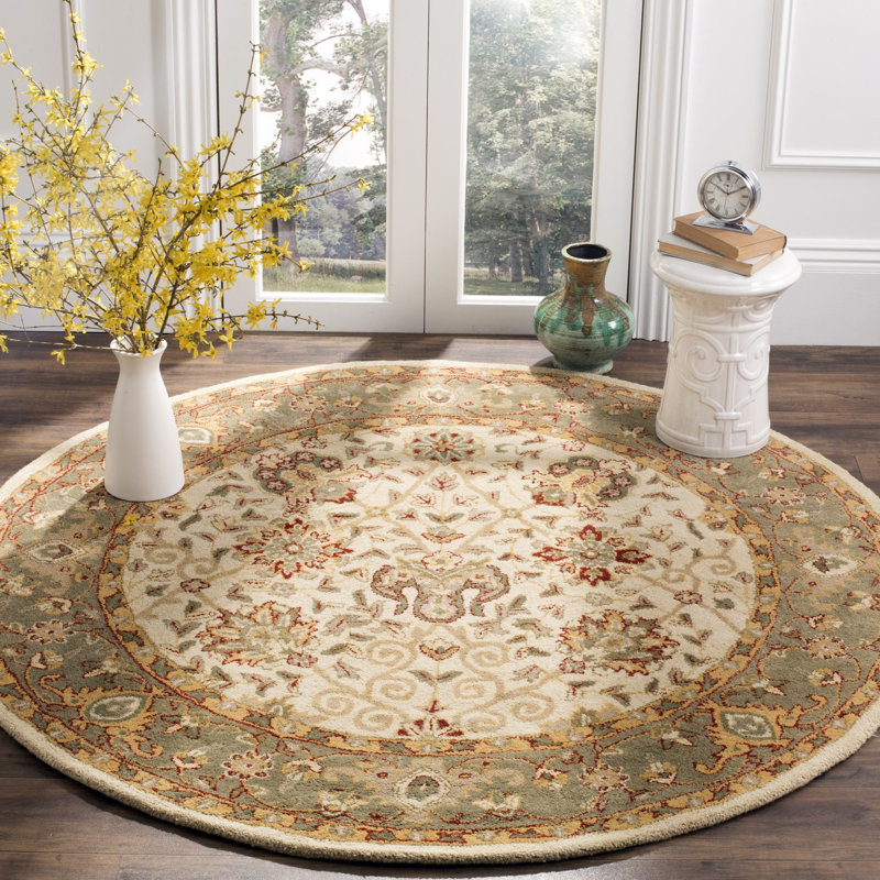 Tapis oriental en laine touffeté à la main Dunbar, Rond 8 pi