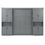 Lit escamotable Queen avec rangement, lit mural moderne en bois MDF gris pour bureau à domicile-1600504726