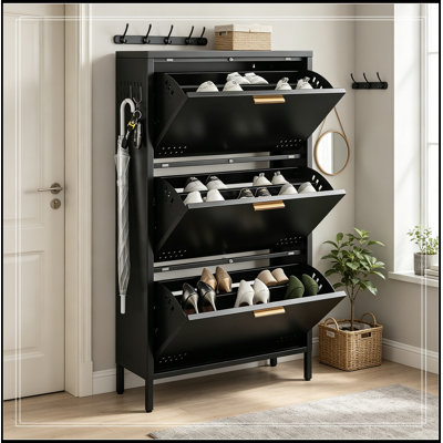 Armoire à chaussures avec 3 tiroirs rabattables