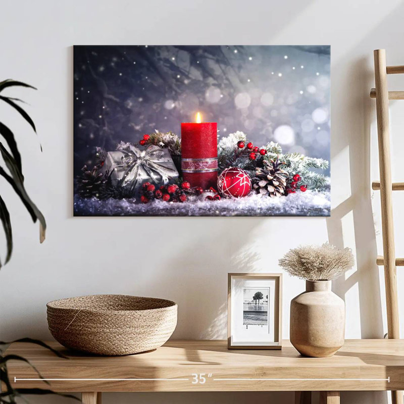 Décoration de l'Avent enneigé, H 16 po x l 24 po