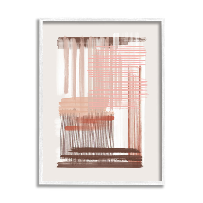 "Stupell Industries" rose et brun, art abstrait sur toile par JJ Design House LLC, H 20 po x l 16 po x P 1,5 po