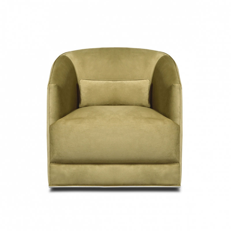 Hepburn Leather Swivel Barrel Chair, Desert (Longhorn), Espresso