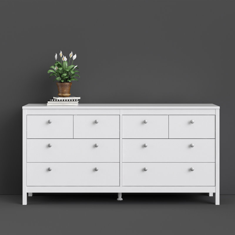 Cynsere 159.4cm W 8 - Drawer Chest of Drawers, White