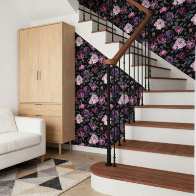 Papier peint adhésif rétro avec motif floral - papier de contact épais auto-adhésif en vinyle, imperméable et amovible pour les murs, les meubles, les armoires et les comptoirs