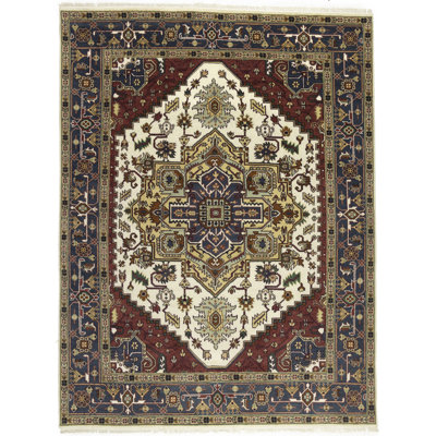 Tapis oriental crème Heriz Serapi 9X12