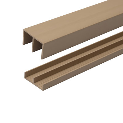 1/2" Panel Sliding Door Track – 48" Beige Plastic Upper & Lower Set, Pack Of 3 – Outwater