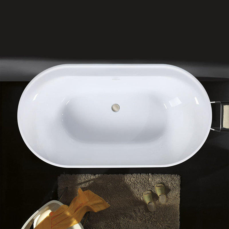 60.25'' x 32.75'' Freestanding Soaking Acrylic Bathtub