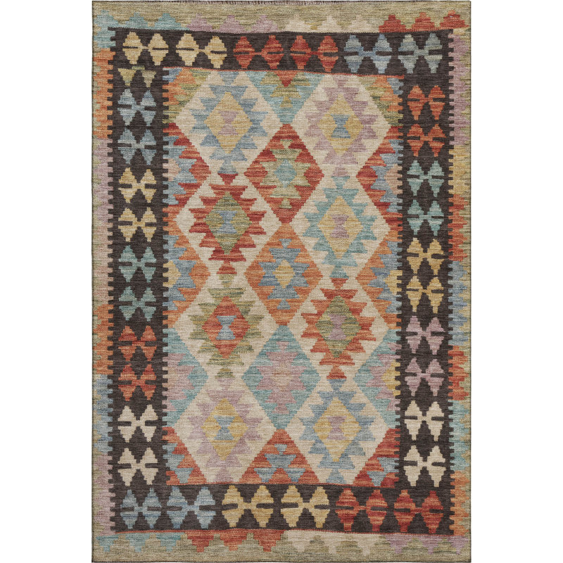 Premium Machine Washable Tara AMF1915 Tribal Rug, Rectangle 5' x 7'6"