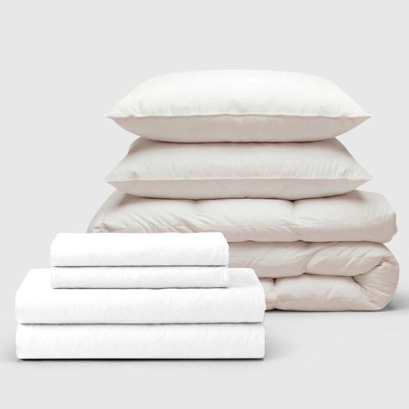 100% Cotton Percale 300 Thread Count Bedding Set with Duvet and 2 Pillows, 50x75cm Pillowcase, Super King, White