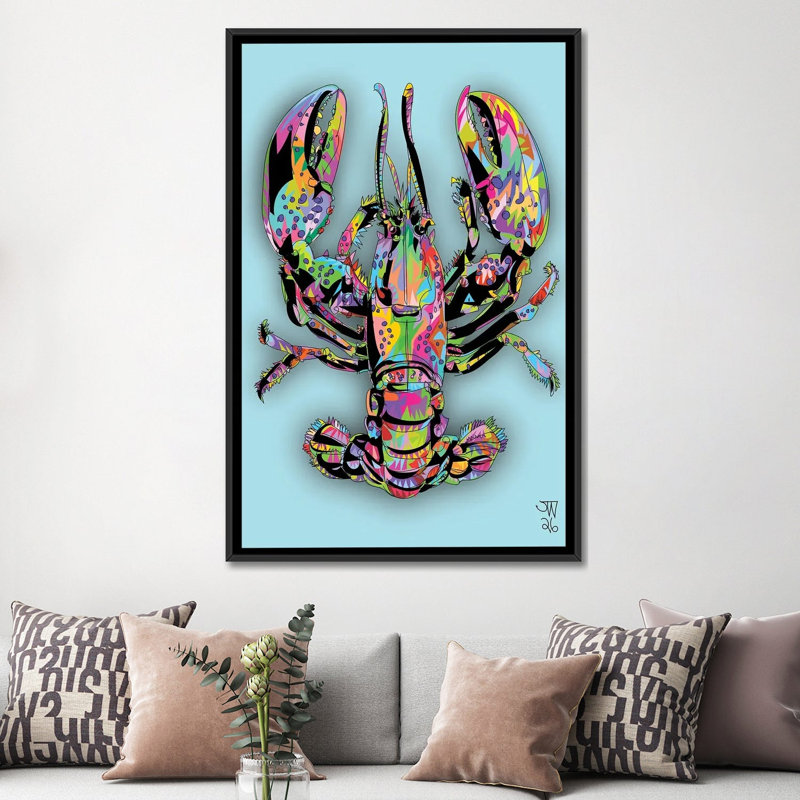 Lobster 2026 1 Piece Wall Art on Canvas, 152.4 cm H x 101.6 cm W x 4.445 cm D, Black