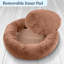 Lit pour chien PETMAker Donut 30 po pour animaux de compagnie de taille moyenne - Lit en mousse à mémoire de forme avec housse lavable amovible et fond antidérapant, beige-126450968-101054459