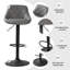 Adjustable Height Counter Stool with Metal Frame