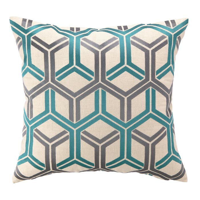 Coussin en duvet et plumes 100% lin Interlock, Kiwi