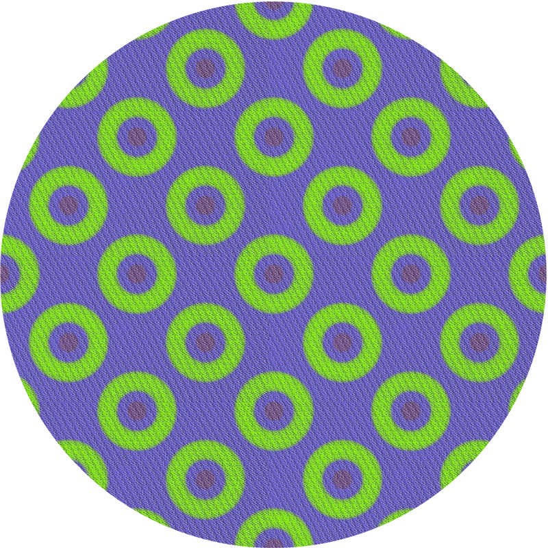 Tapis vert/mauve à motifs Hollister, Rond 7 pi