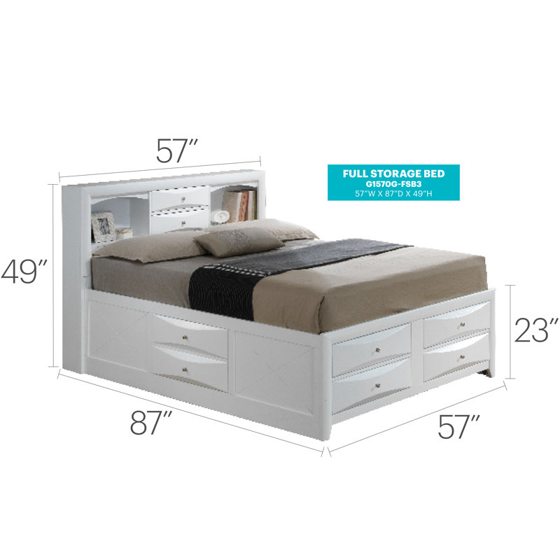 Champetre Bookcase Storage Bed, Full, White