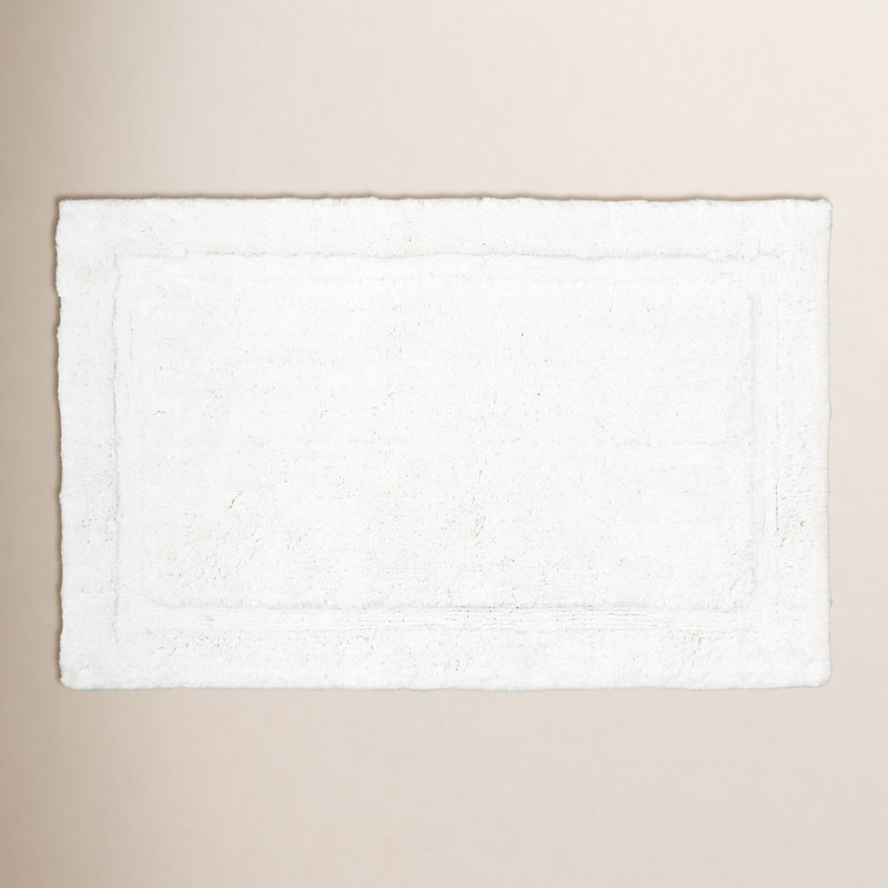 Rane Plush Cotton Bath Mat, White, 20"W x 32"L