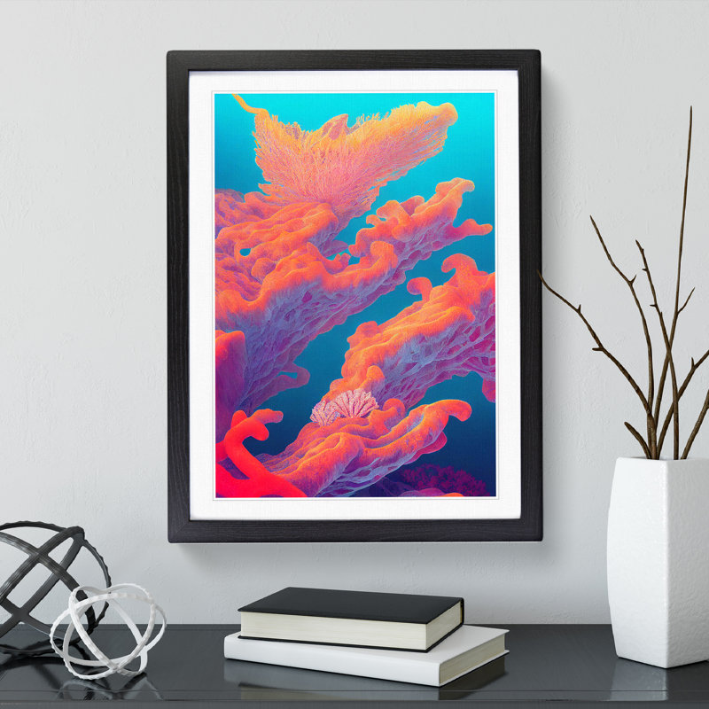 The Beauty Of Coral Reef - Single Picture Frame Print, 34cm H x 25cm W x 2cm D, Black Framed