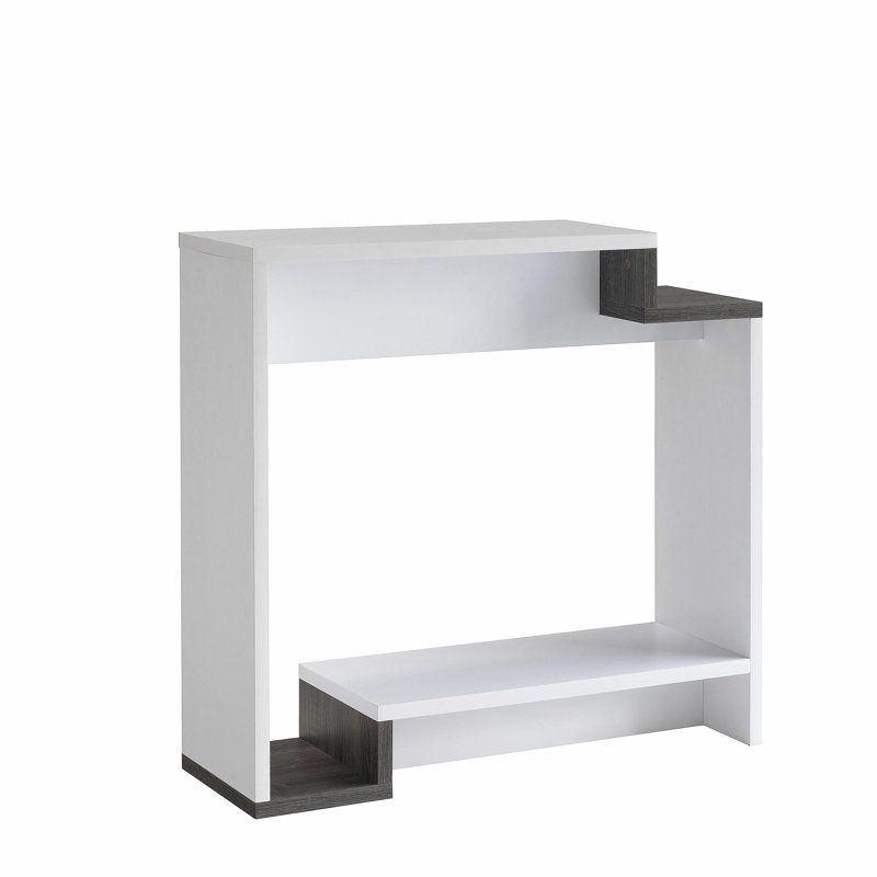 Meuble télé moderne, tablettes à deux portes - blanc et gris