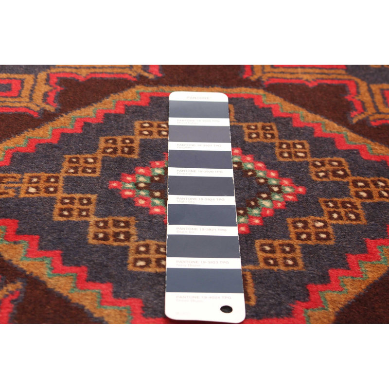 Tapis bleu foncé Teimani 3 pi 2 po x 6 pi 4 po