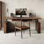Bureaux rectangulaires en bois massif brun noisette-1839970308