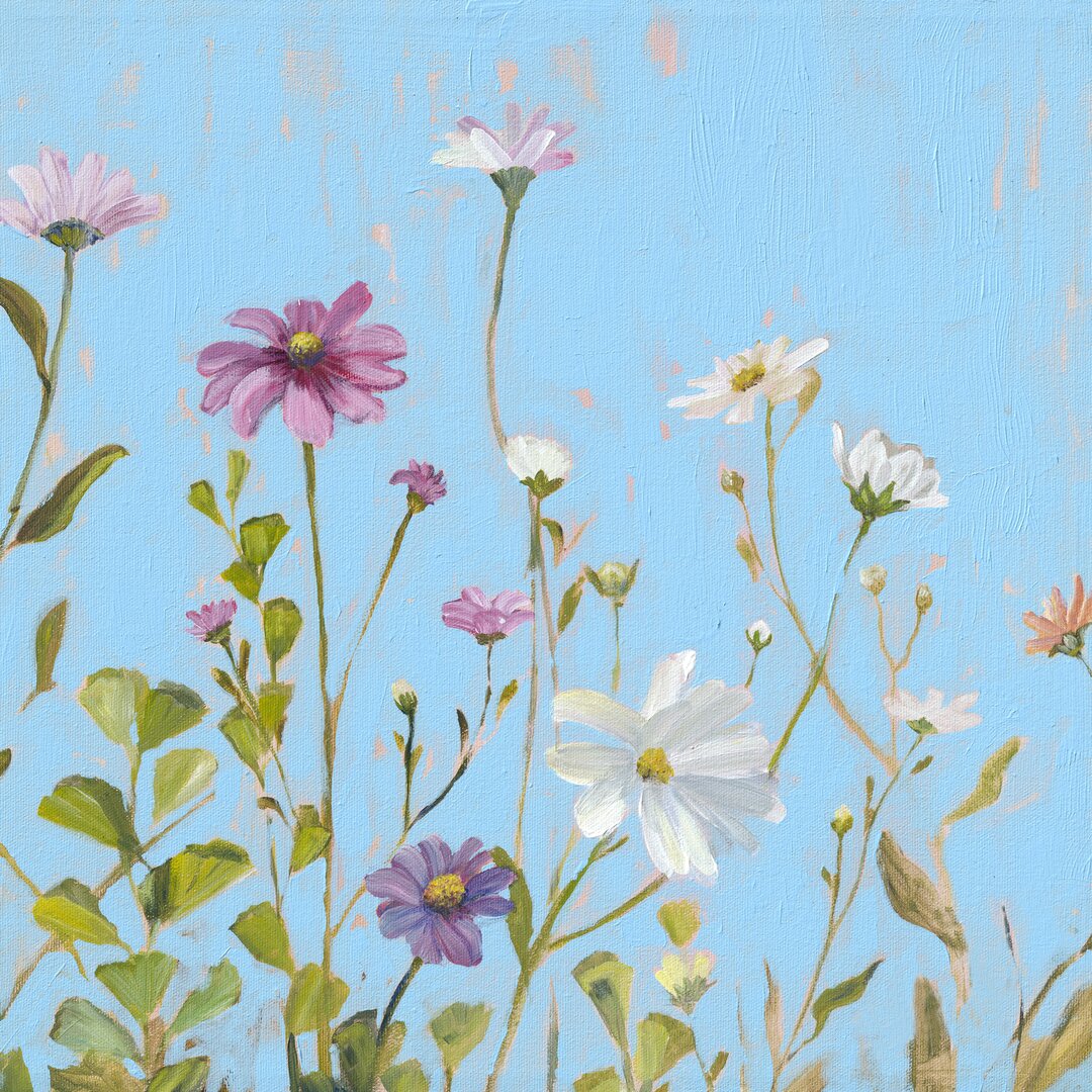 Leinwandbild Wild Flowers on Cerulean II von Sandra Iafrate