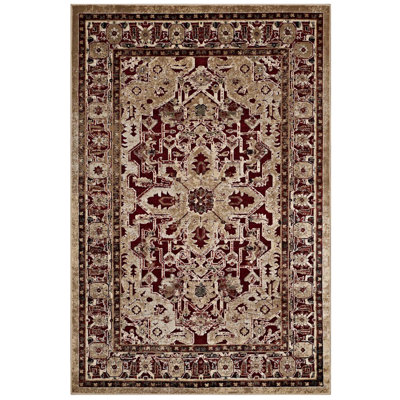 Modway Grania Ornate Vintage Floral Turkish Area Rug