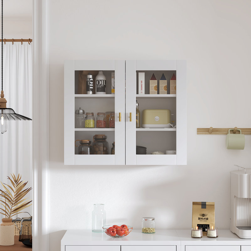 70x60cm 2 Doors Wall Mounted Cabinet, White
