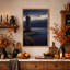 Peinture de phare au crépuscule, toile murale d'Halloween-283393520
