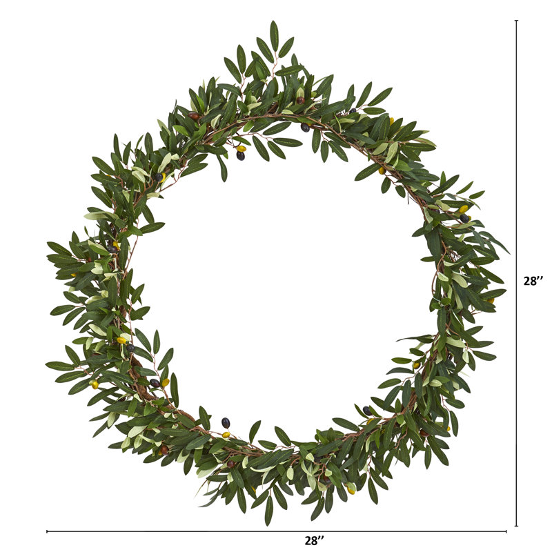Faux Olive Polyester 28'' Wreath